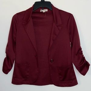 Deep red soft fabric blazer